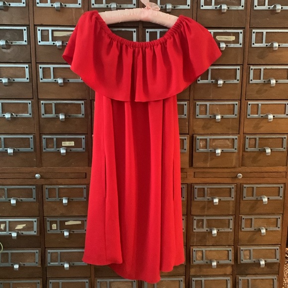 Wilfred Neuchatel Red Off the Shoulder Dress Size XXS Pockets - Picture 5 of 9